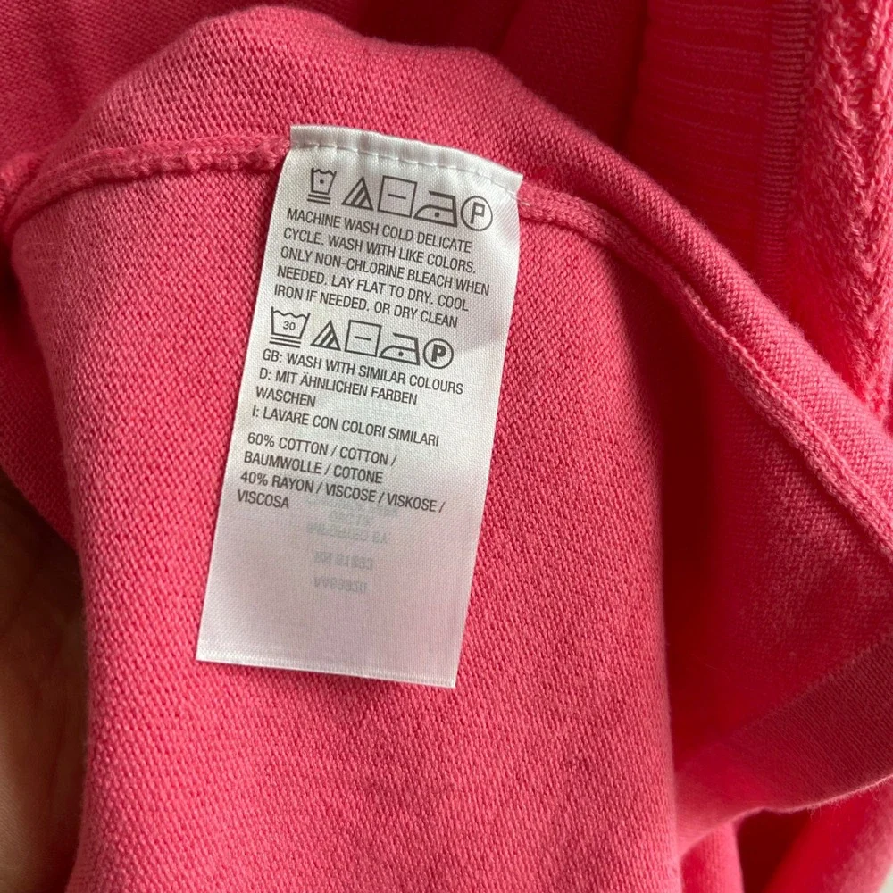 Isaac Mizrahi Live! Cardigan Women 5X Pink Barbiecore Cable Knit Open Front Long - Picture 4 of 7
